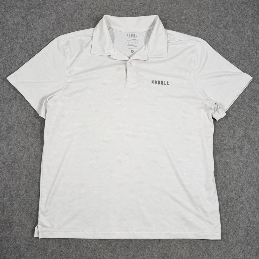 No Bull Performance Golf‎ Polo White Shirt Men's Athletic Stretch Size XL